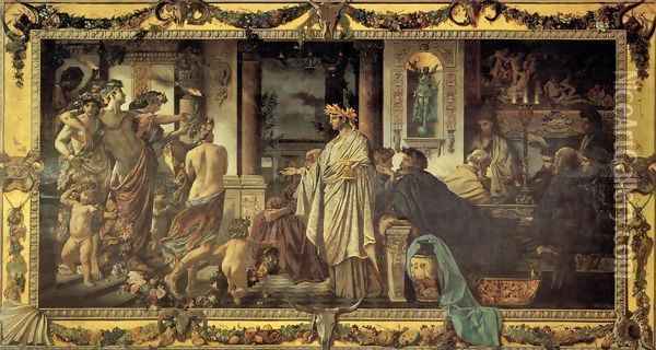 Platonic Banquet Oil Painting - Anselm Friedrich Feuerbach