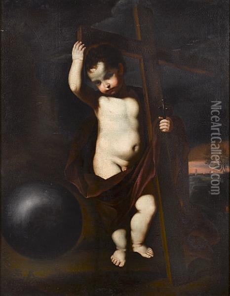 The Infant Christ Holding The Instruments Of The Passion Oil Painting - Guercino