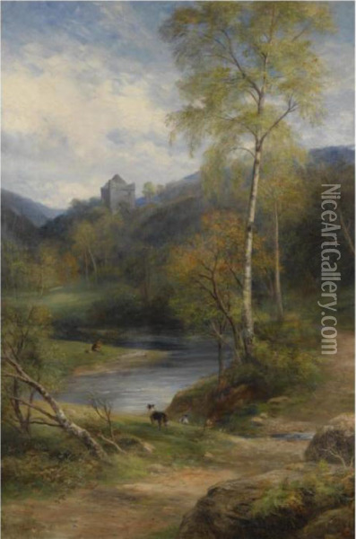 A Highland Castle Oil Painting - John MacWhirter