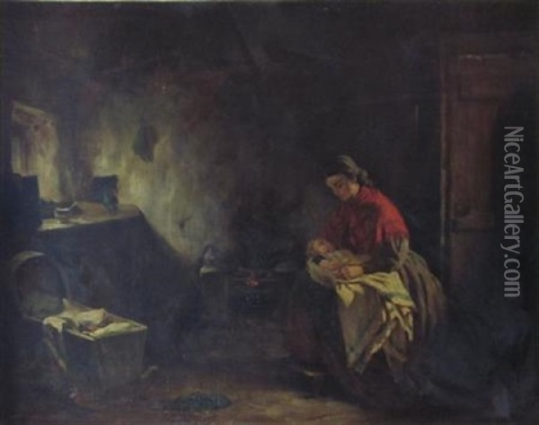 In The Cottage Oil Painting - John Blake McDonald
