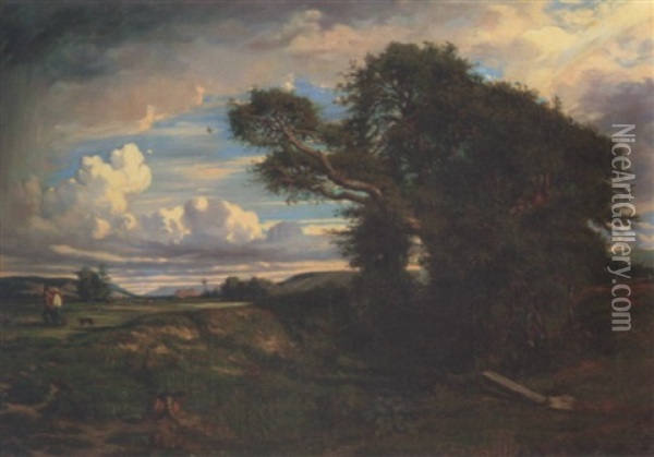 Les Plaines D'arques (le Buisson) Oil Painting - Nicolas Louis Cabat
