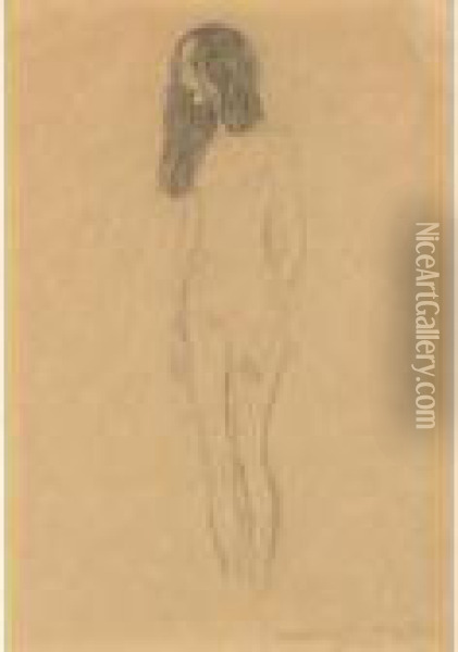 Madchenakt (nude Female Figure) Oil Painting - Gustav Klimt