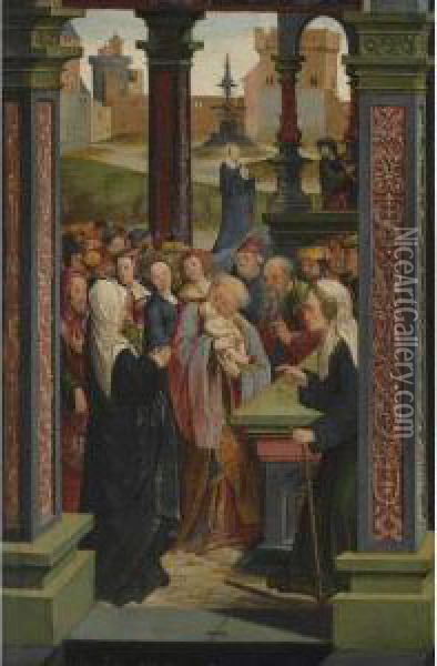 The Presentation In The Temple Oil Painting - Jacob Cornelisz. Van Oostsanen