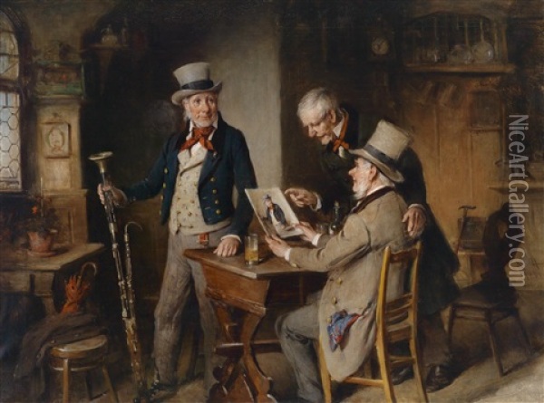 Der Fagottspieler Oil Painting - Hermann Kern