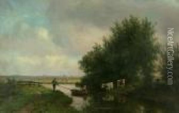 Hollandische Landschaft Bei Haarlem Oil Painting - Willem Vester