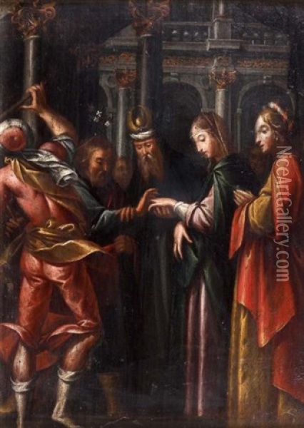 Le Mariage De La Vierge Oil Painting - Jacopo (da Empoli) Chimenti