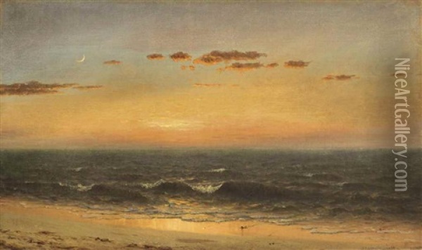 Sunrise On The Seashore Oil Painting - Sanford Robinson Gifford