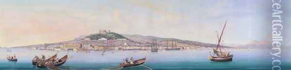 Panoramic View of the Bay of Naples Oil Painting - Francesco Fergola