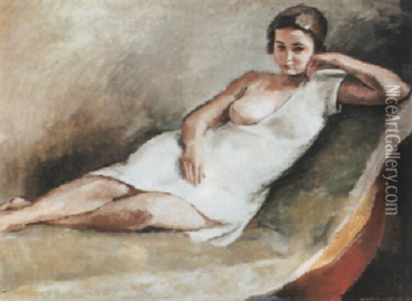 Jeune Femme A La Meridienne Oil Painting - Maurice Asselin