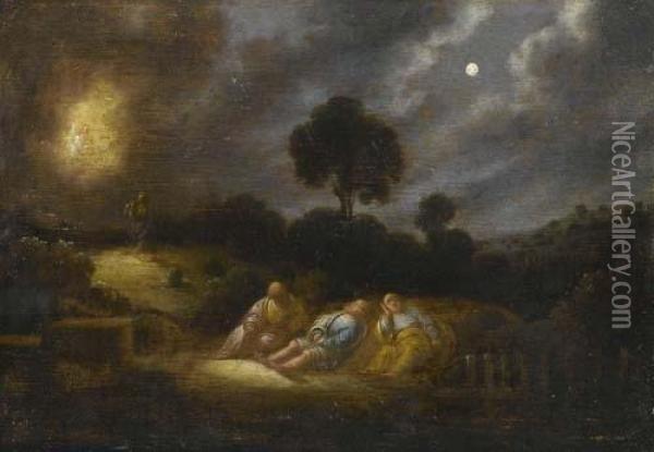 Christus Am Olberg. Oil Painting - Rembrandt Van Rijn