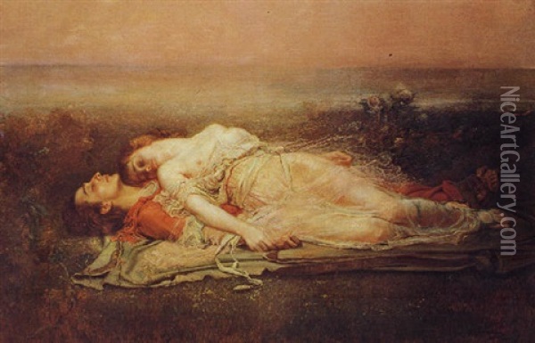 Tristan E Isolda (la Muerte) Oil Painting - Rogelio De Egusquiza