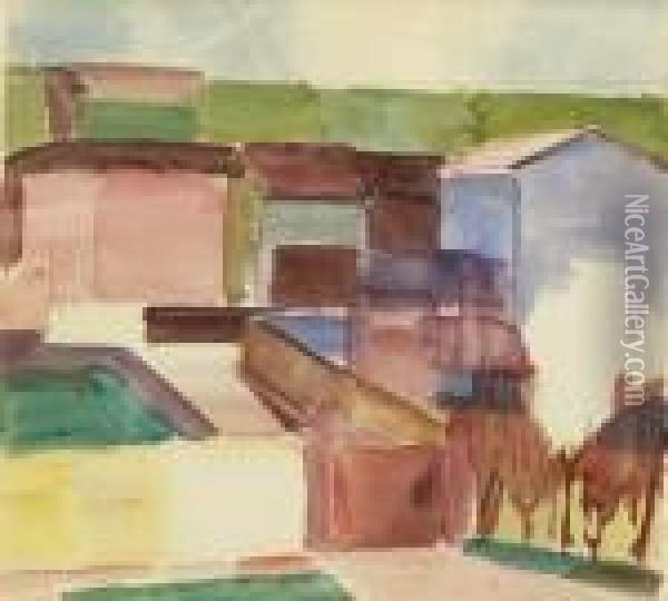 Houses Oil Painting - Albert Muller