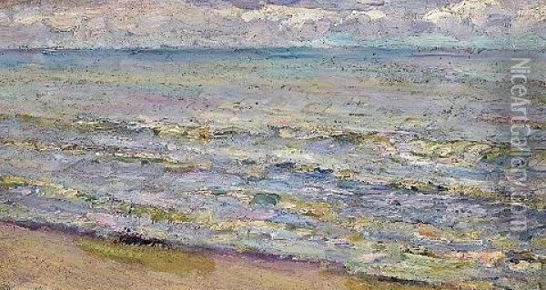 Shoreline Waves Oil Painting - Joseph Raphael