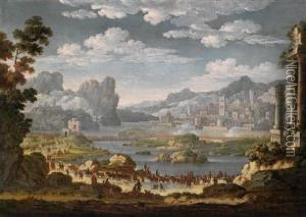 Die Belagerungeiner Stadt Durch Die Truppen Des Francesco D'este Oil Painting - Jan Van Bunnik