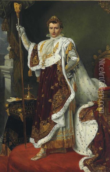 Portrait Of The Emperor Napoleon Bonaparte Oil Painting - Alexandre Benoit Jean Dufay Casanova