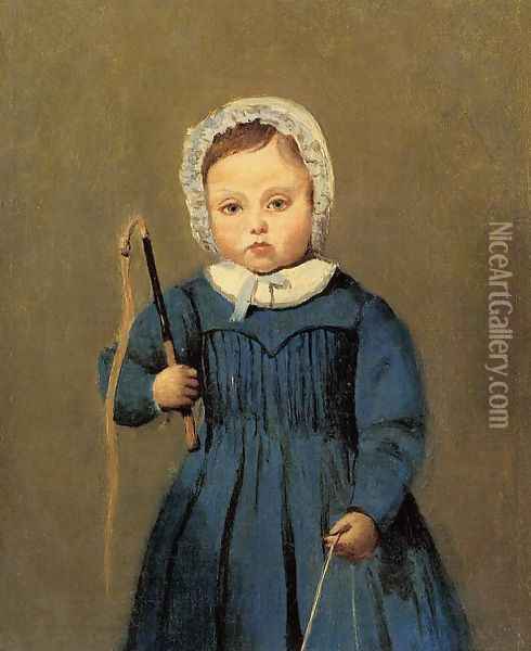Louis Robert (1841-77) c.1843-44 Oil Painting - Jean-Baptiste-Camille Corot