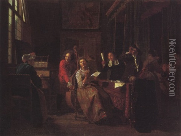 The Concert Oil Painting - Jan Josef Horemans the Elder