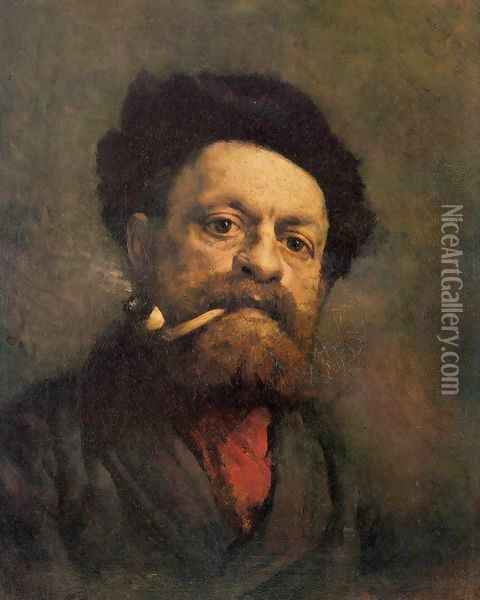 Man with Pipe Oil Painting - Gustave Courbet