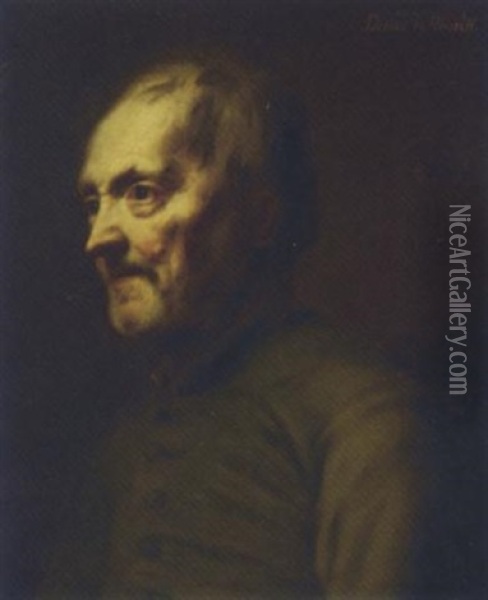 Portrait Of The Artist As An Old Man Oil Painting - Balthazar Denner