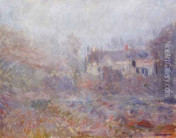 Houses At Falaise In The Fog Oil Painting - Claude Oscar Monet