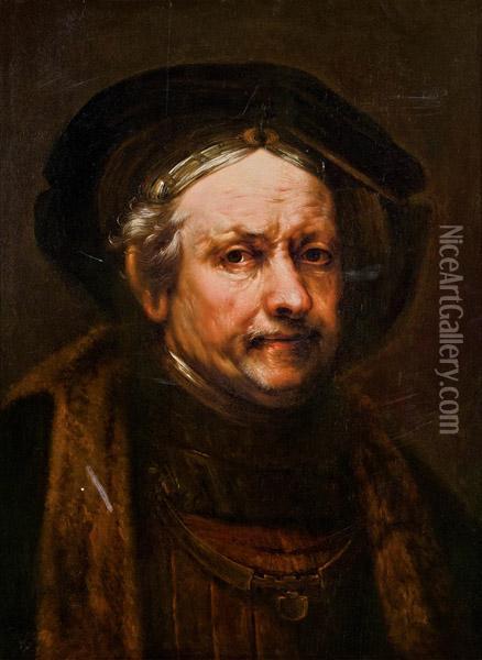 Selbstportrat Rembrandts Oil Painting - Rembrandt Van Rijn