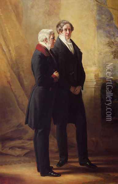 Arthur Wellesley, 1st Duke of Wellington with Sir Robert Peel Oil Painting - Franz Xavier Winterhalter