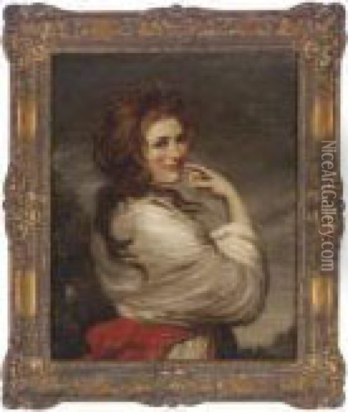 Portrait Of Lady Hamilton As A Bacchante Oil Painting - Sir Joshua Reynolds