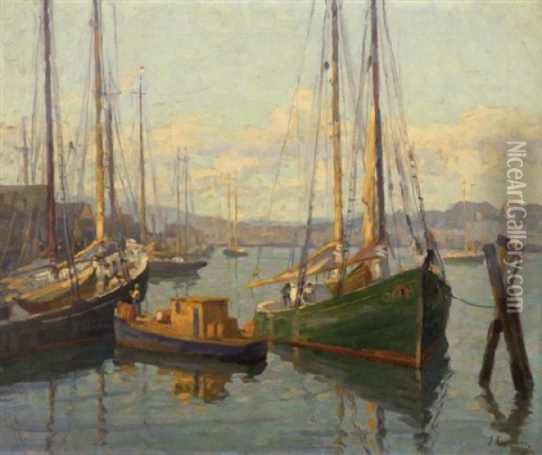 Gloucester Harbor Oil Painting - Ferdinand Kaufmann
