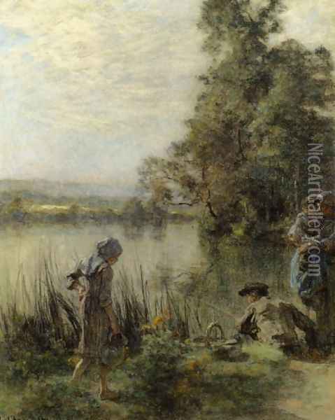 The Fisherman's Family Oil Painting - Leon Augustin Lhermitte