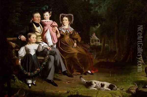 Alexander Masterton and His Wife and Children detail Oil Painting - William Hamilton