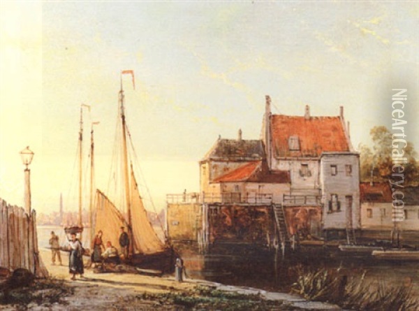 Amsterdam, Holland Oil Painting - William Raymond Dommersen