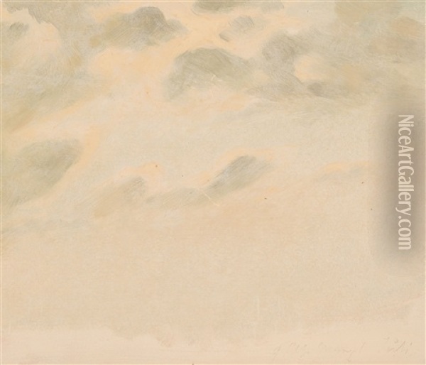 Wolkenstudie Oil Painting - Johann Jakob Frey