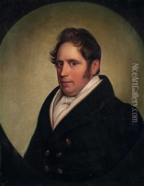 Portrait Von John Von Essen (gest. 1854 In Moskau) Oil Painting - Friedrich Wilhelm von Schadow