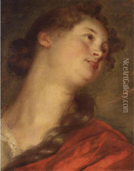A Study Of A Woman's Head Oil Painting - Sir Anthony Van Dyck