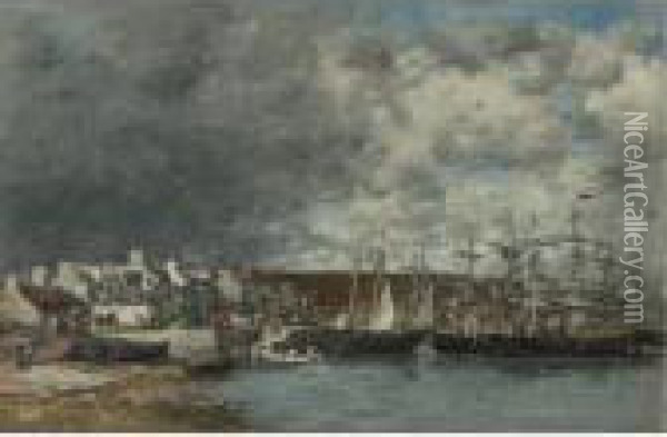 Le Port De Camaret Oil Painting - Eugene Boudin
