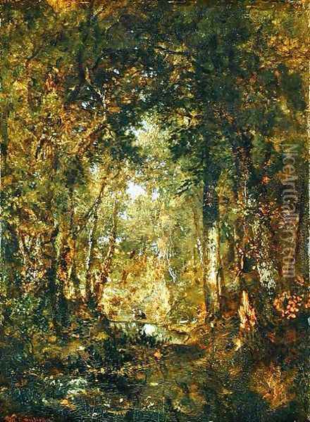In the Wood at Fontainebleau Oil Painting - Theodore Rousseau