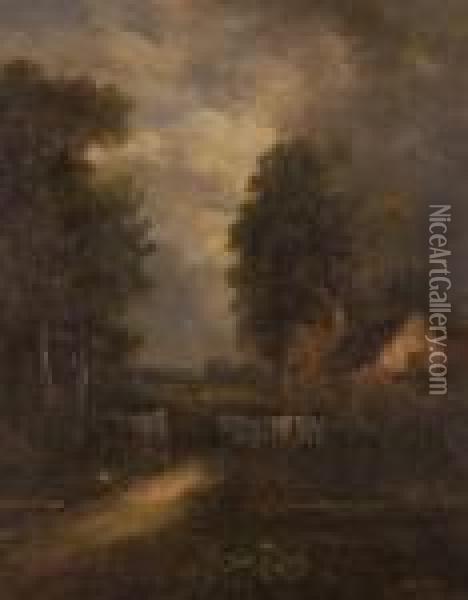 A Rural Cottage Oil Painting - John Constable