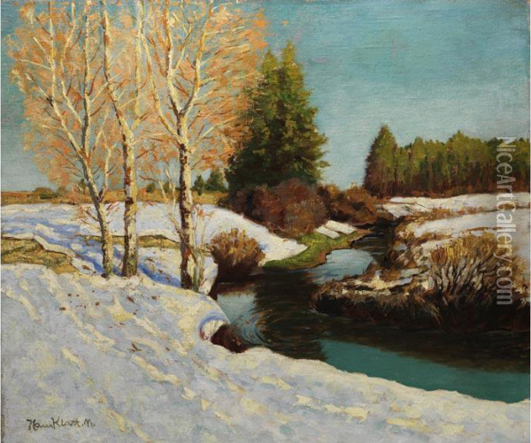 Winter An Der luipold Oil Painting - Hans Klatt