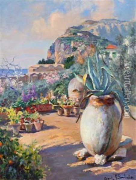 Terrassengarten Oil Painting - Gofredo Sinibaldi