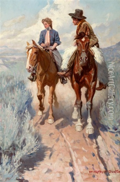 Prairie Courtship Oil Painting - William Herbert Dunton