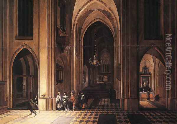 Interior of a Church Oil Painting - Peeter, the Elder Neeffs