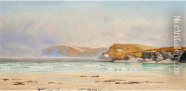 Harlyn Sands Oil Painting - John Edward Brett