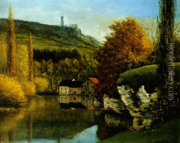 Le Miroir De Scey-en-varais Oil Painting - Cherubino Pata