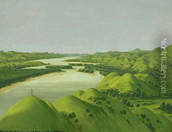 River Bluffs Oil Painting - George Catlin