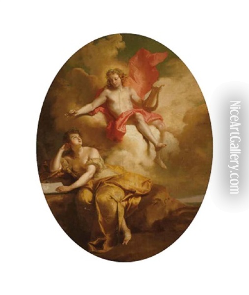 Apollon Et Une Muse Oil Painting - Auger Lucas