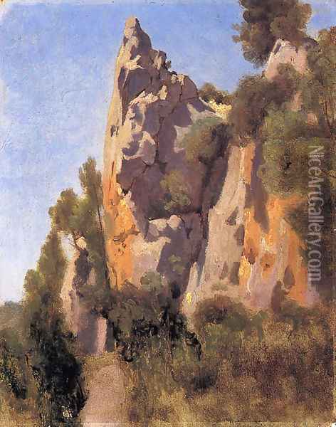 Rocks at Civita Castellana I Oil Painting - Jean-Baptiste-Camille Corot