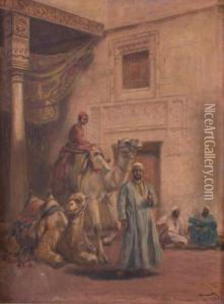 Kairoi Kereskedok Oil Painting - Karoly Cserna