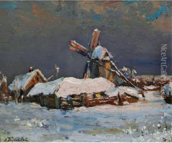 Winter Landscape Oil Painting - Nikolai Nikanorovich Dubovsky