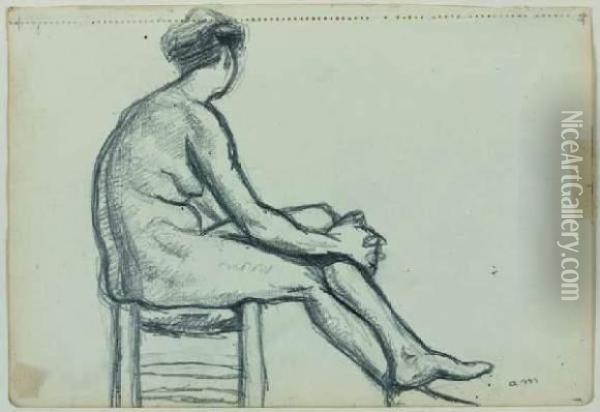 Etude De Nu Feminin Assis Sur Une Chaise Oil Painting - Albert Marquet