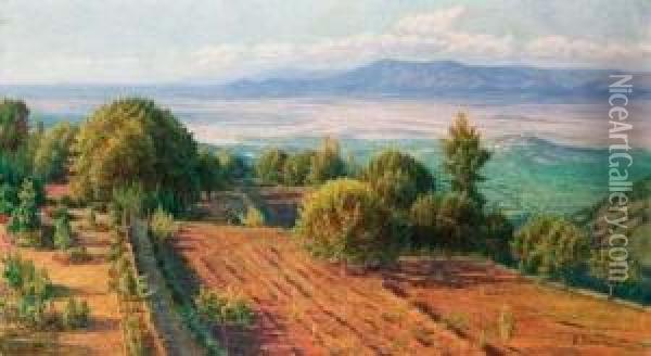 Paesaggio Verso Gli Appennini Oil Painting - Norberto Pazzini